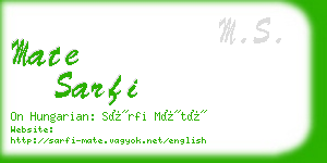 mate sarfi business card